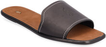 Vachetta Leather Slide Sandal Flade Sandaler Black Polo Ralph Lauren