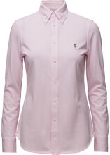 Slim Fit Knit Cotton Oxford Shirt Tops Shirts Long-sleeved Pink Polo Ralph Lauren