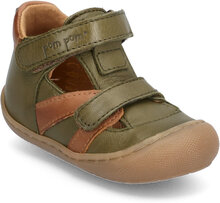 Walkers™ Velcro Sandal Shoes Summer Shoes Sandals Khaki Green Pom Pom