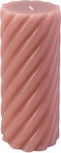 Pillar Candle Swirl 77H Home Decoration Candles Block Candles Pink Present Time