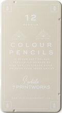 12 Colour Pencils - Classic Home Decoration Office Material Desk Accessories Pencils Multi/mønstret PRINTWORKS*Betinget Tilbud