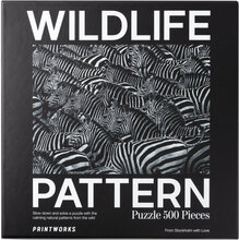 Puzzle - Zebra, Wildlife Pattern Home Decoration Puzzles & Games Puzzles Svart PRINTWORKS*Betinget Tilbud