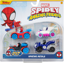 Spidey Amazing Metals Car 4 Pk Toys Toy Cars & Vehicles Toy Cars Multi/patterned Spider-man