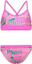 Puma Swim Girls Printed Bikini Set Bikini Pink Puma Swim