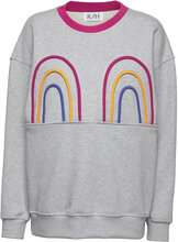 Mickey Rainbow Sweater Tops Sweatshirts & Hoodies Sweatshirts Grey R/H Studio