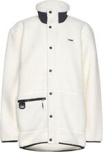 Long Heavy Fleece Jacket Tops Sweatshirts & Hoodies Fleeces & Midlayers White Rains