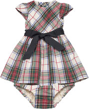 Plaid Fit-And-Flare Dress & Bloomer Dresses & Skirts Dresses Baby Dresses Short-sleeved Baby Dresses Multi/patterned Ralph Lauren Baby