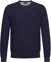 Textured Cotton Crewneck Sweater Sport Knitwear Round Necks Navy Ralph Lauren Golf