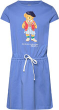 Polo Bear Cotton Jersey Dress Dresses & Skirts Dresses Casual Dresses Short-sleeved Casual Dresses Blue Ralph Lauren Kids