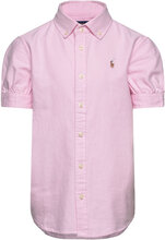 Cotton Oxford Short-Sleeve Shirt Tops Shirts Short-sleeved Shirts Pink Ralph Lauren Kids