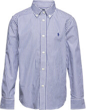Striped Cotton Poplin Shirt Tops Shirts Long-sleeved Shirts Navy Ralph Lauren Kids