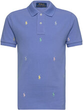 Polo Pony Cotton Mesh Polo Shirt Tops T-shirts Polo Shirts Short-sleeved Polo Shirts Blue Ralph Lauren Kids