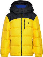 Water-Repellent Down Hooded Jacket Outerwear Jackets & Coats Winter Jackets Yellow Ralph Lauren Kids