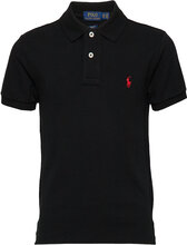 Slim Fit Cotton Mesh Polo Shirt Tops T-shirts Polo Shirts Short-sleeved Polo Shirts Black Ralph Lauren Kids