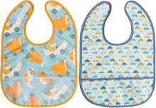 Bibs, Cars, 2 Pcs, Yellow/Blue Baby & Maternity Baby Feeding Bibs Sleeveless Bibs Multi/patterned Rätt Start