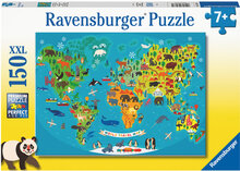Animal World Map 150P Toys Puzzles And Games Puzzles Classic Puzzles Multi/patterned Ravensburger