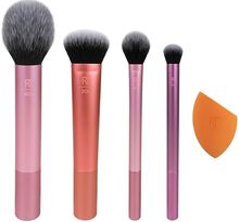 Real Techniques Everyday Essentials Beauty WOMEN Makeup Makeup Brushes Brush Set Rosa Real Techniques*Betinget Tilbud