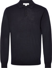 Trafford Knitwear Long Sleeve Knitted Polos Marineblå Reiss*Betinget Tilbud
