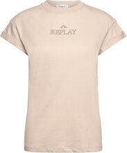 T-Shirt Regular Pure Logo Tops T-shirts & Tops Short-sleeved Beige Replay