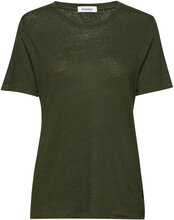 Rodebjer Ninja Linen T-shirts & Tops Short-sleeved Grønn RODEBJER*Betinget Tilbud