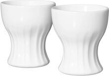 Pli Blanc Egg Cup 4Cl 2-Pack Home Tableware Bowls Egg Cups White Rörstrand