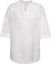 Organic Linen/Cotton Tunic 3/4 S Tops Tunics White Rosemunde