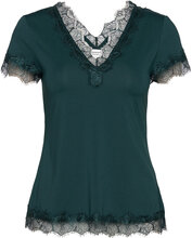 T-Shirt Ss Tops Blouses Short-sleeved Green Rosemunde