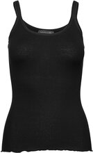 Silk Top W/ Elastic Tops T-shirts & Tops Sleeveless Black Rosemunde