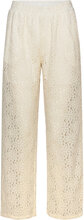 Lace Trousers Bottoms Trousers Straight Leg Cream Rosemunde