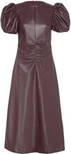 Puff Sleeve Midi Dress Designers Knee-length & Midi Burgundy ROTATE Birger Christensen
