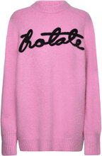 Knit Over Logo Jumper Designers Knitwear Jumpers Pink ROTATE Birger Christensen