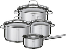 Grydesæt Med Glaslåg Elegance 7 Dele Home Kitchen Pots & Pans Saucepan Sets Silver Rösle