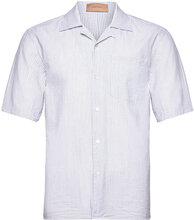 Seth Seersucker Stripe Tops Shirts Short-sleeved Blue Rue De Tokyo