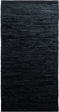 Leather Home Textiles Rugs & Carpets Cotton Rugs & Rag Rugs Black RUG SOLID