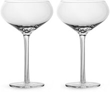 Saga Champagne Coupe Glass, 2-Pack Home Tableware Glass Champagne Glass Nude Sagaform*Betinget Tilbud