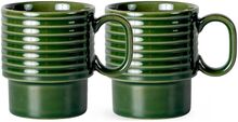 Coffee & More Mug 2-Pack Home Tableware Cups & Mugs Coffee Cups Green Sagaform