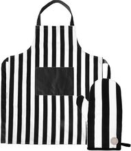 Aron Apron & Bbq Glove Set Home Textiles Kitchen Textiles Aprons Black Sagaform