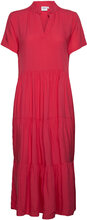 Edasz Ss Maxi Dress Dresses Shirt Dresses Rød Saint Tropez*Betinget Tilbud