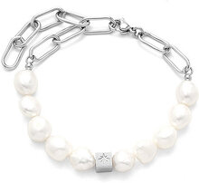 Samie - Bracelet With Pearls Steel Armbånd Smykker White Samie