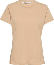 Solly Tee Solid 205 T-shirts & Tops Short-sleeved Beige Samsøe Samsøe*Betinget Tilbud