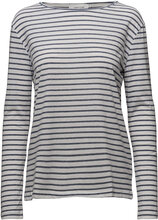 Nobel Ls Stripe 3173 T-shirts & Tops Long-sleeved Blå Samsøe Samsøe*Betinget Tilbud