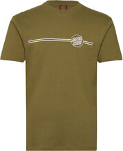 Opus Dot Stripe Tops T-shirts Short-sleeved Green Santa Cruz