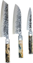 Satake Knife Set, Kiritsuke, Santoku And Petty Home Kitchen Knives & Accessories Knife Sets Multi/patterned Satake