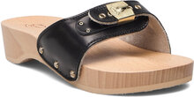 Sl Pescura Heel Black Shoes Mules & Slip-ins Flat Mules Svart Scholl*Betinget Tilbud