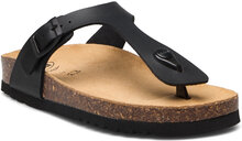 Sl Nicole Pu Leather Black Shoes Summer Shoes Sandals Flip Flops Black Scholl
