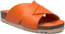 Sl Vivian Pu Leather Flade Sandaler Orange Scholl