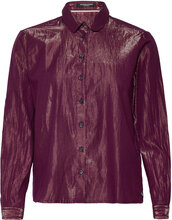 Cotton Lurex Regular Fit Shirt Tops Shirts Long-sleeved Purple Scotch & Soda