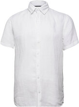 Linen Shirt Short Sleeve Tops Shirts Short-sleeved White Sebago