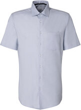 Cityhemden 1/2 Arm Tops Shirts Short-sleeved Blue Seidensticker