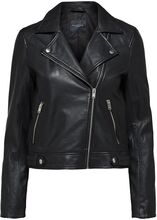 Slfkatie Leather Jacket B Noos Läderjacka Skinnjacka Black Selected Femme